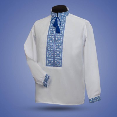 Embroidered shirt "Yarilo" blue